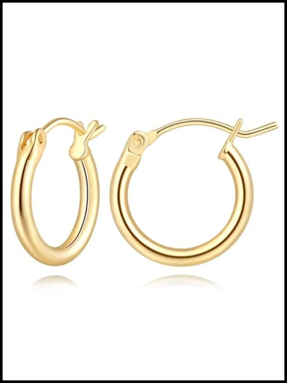 14K Gold Plated Hoop Earrings for Women Small Hypoallergenic 14mm 16mm 18mm